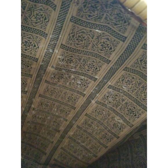 Vintage 1950's Tan Wicker Basket Purse‎ Handbag Weaved Clam Shape Black Handles - Picture 7 of 16